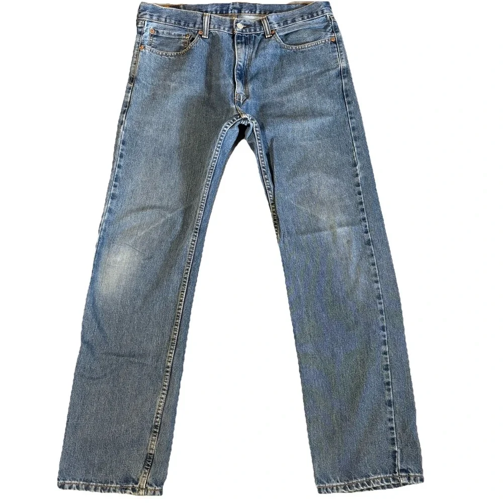 Levis 505 Jeans Mens 38x34 Blue‎ Regular Fit Straight Leg 100% Cotton Mexico Y2K
